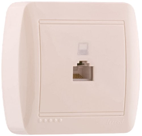 Розетка компьютерная накладная Lezard Demet 1-м. RJ45 5e кремовый фото Розетка компьютерная накладная Lezard Demet 1-м. RJ45 5e кремовый картинка